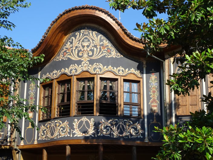 La facciata di una residenza tradizionale di Plovdiv